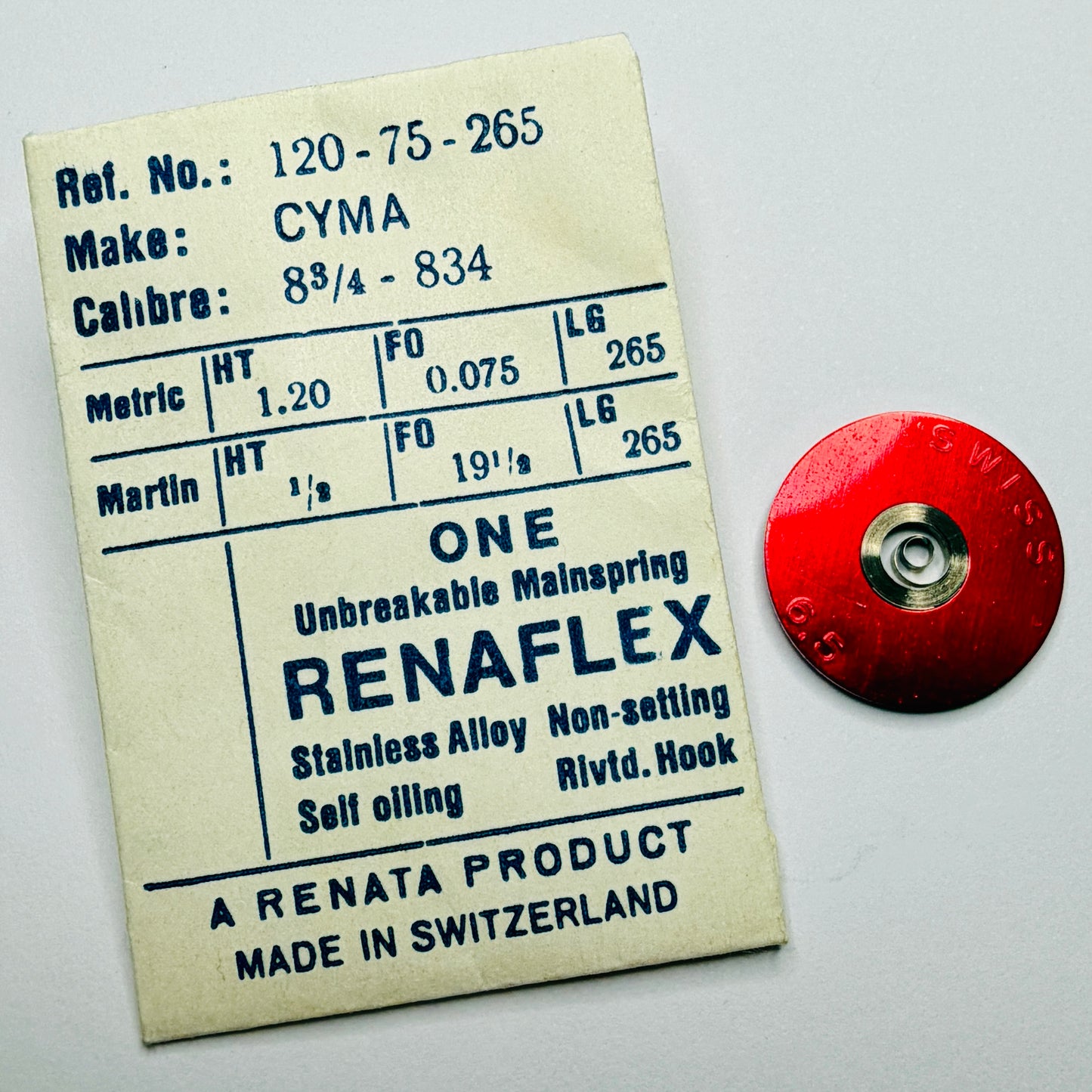 Cyma 834 - Watch Mainspring – 1.20 x 0.075 x 265