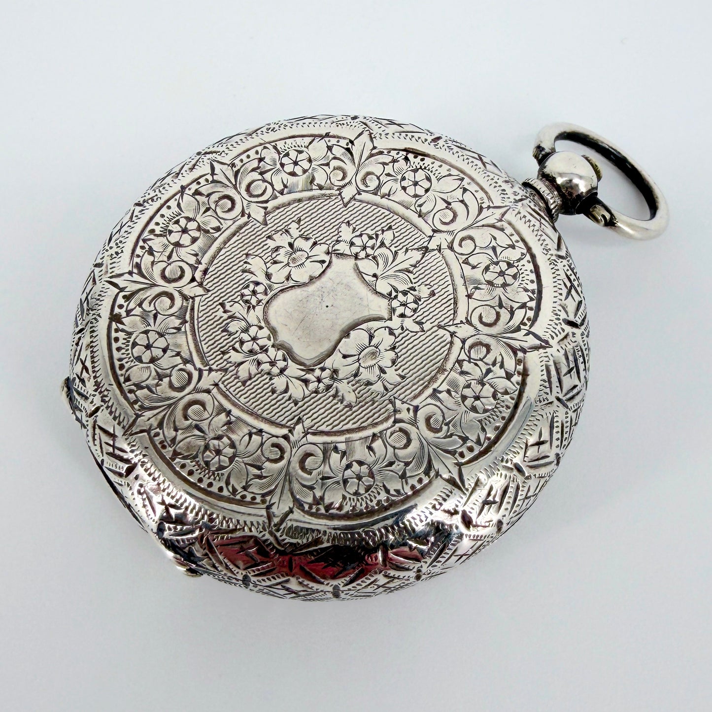 Antique Swiss 935 Silver Cased Pocket Watch - Working