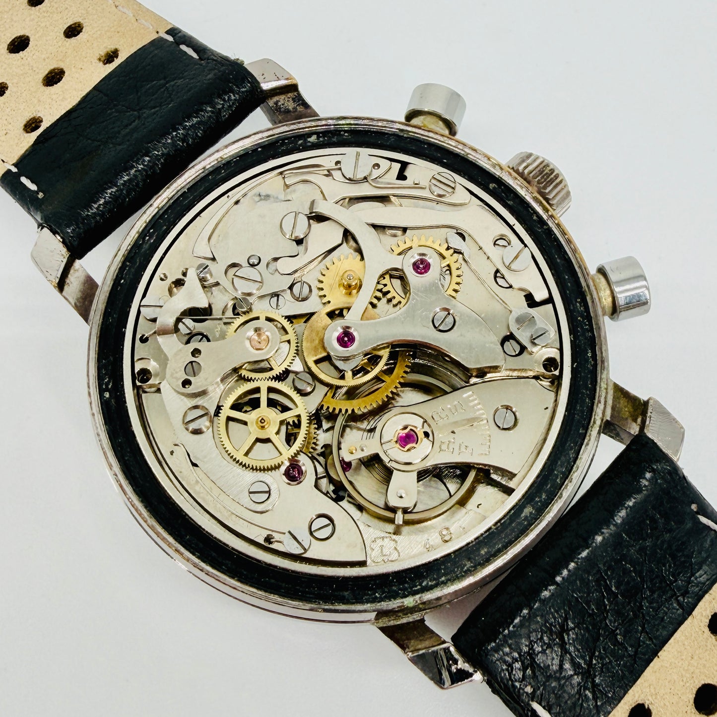 Vintage Freeson Black Dial Chronograph Watch - Landeron 48 - c.1960s