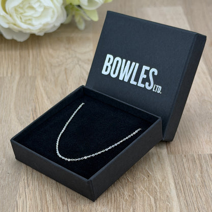 Brand New 925 Sterling Silver Trace Chain Necklace – 18" (45cm)