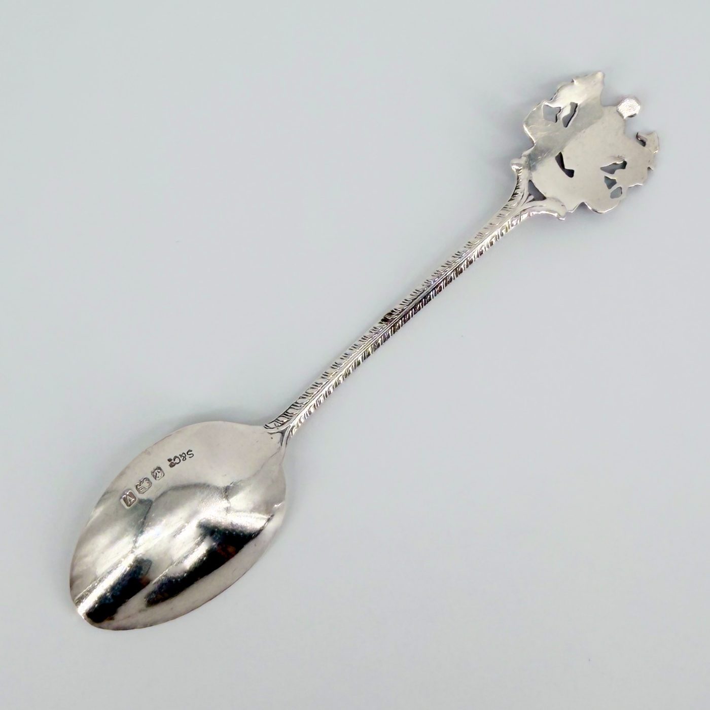 Sterling Silver Manchester Souvenir Tea Spoon, Birmingham 1945, Sydney & Co. - image 3