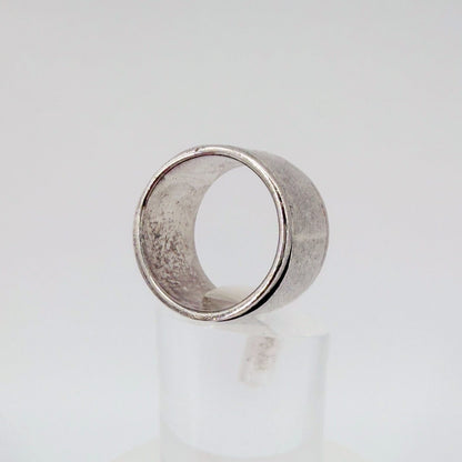 Vintage Sterling Silver Spinner Ring – Wide Band, UK T 1/2 - image 5