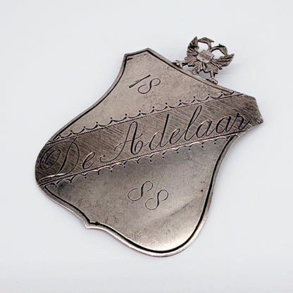 Antique Silver Badge – 'De Adelaar' – Vice Secretaris – c.1888