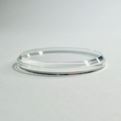 Round - Flat Top - Silver / Chrome Ring - Sternkreuz Acrylic Watch Crystals - Vintage New Old Stock