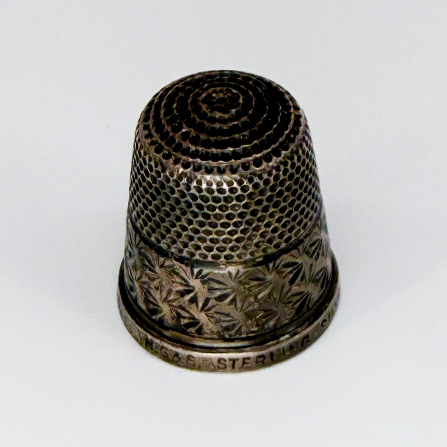 Vintage Sterling Silver Thimble – "THE SPA" – H.G. & S.