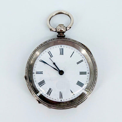 Antique Swiss Silver Cased Pocket Watch - Working