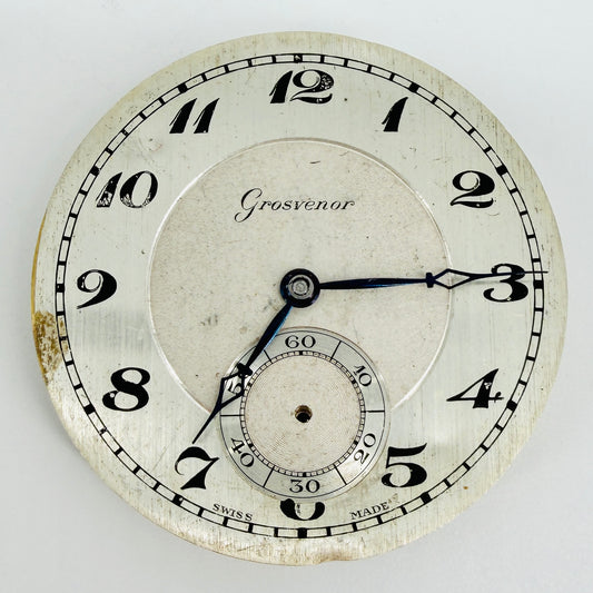 Grosvenor Swiss Pocket Watch Movement 15 Jewels - 39.4mm - Spares Repair