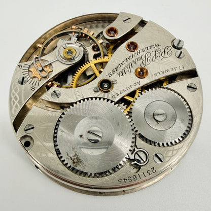 Antique Waltham P.S. Bartlett Pocket Watch Movement 16s c.1919 Spares or Repair