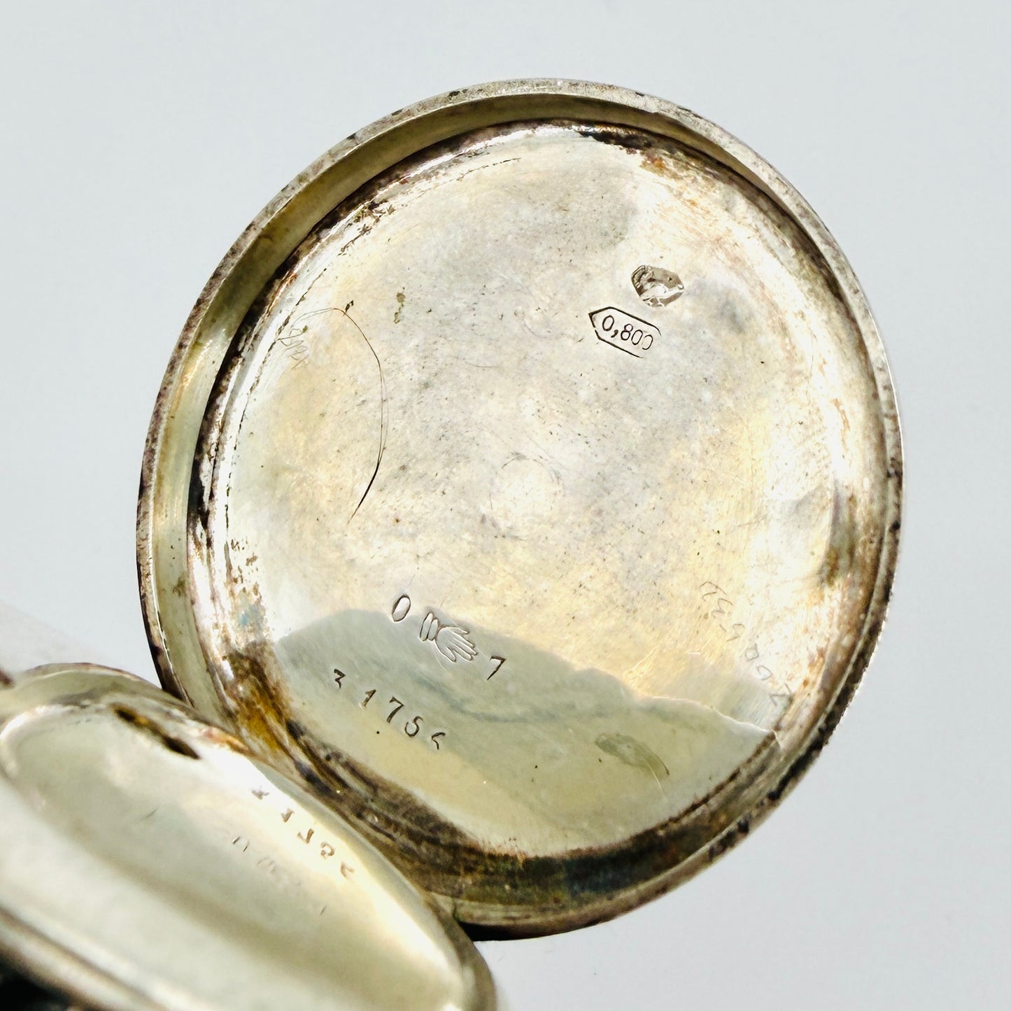 Antique Swiss 800 Silver Pocket Watch - Key Wound - Working