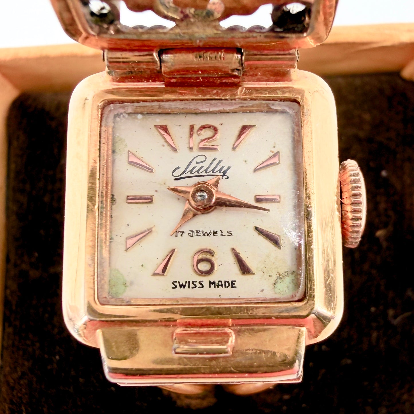 Vintage Sully Gold Plated Ring Watch – AS 976 – 17 Jewels – Working