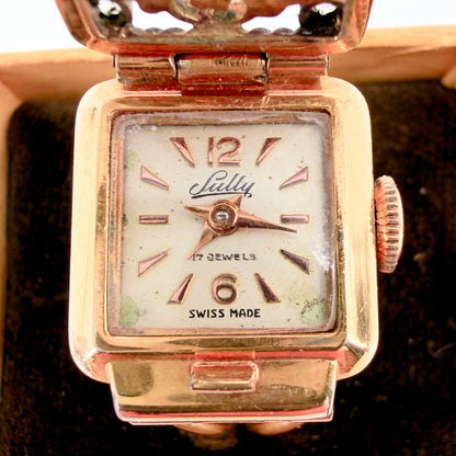 Vintage Sully Gold Plated Ring Watch – AS 976 – 17 Jewels – Working