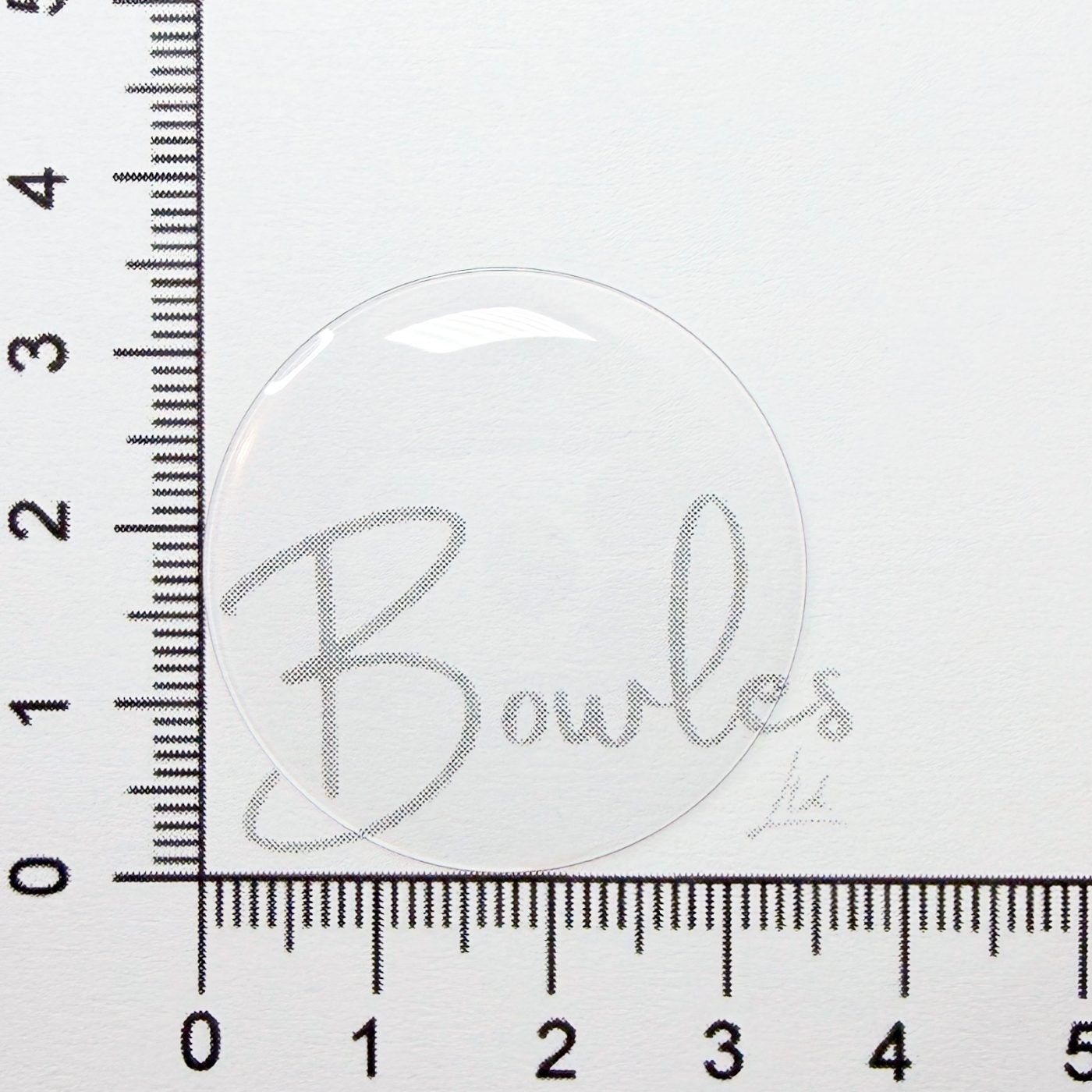 Antique New Old Stock — 34.4 mm — Round Extra Low Dome — Mineral Glass Watch Crystal — WC0005/157 - image 1