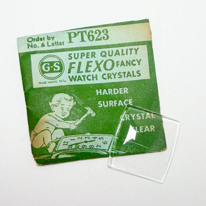 Tonneau / Barrel (PT Series) - Bottom Edges Flat - G-S Flexo Acrylic Watch Crystals - Vintage New Old Stock