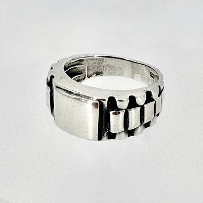 Vintage Sterling Silver Signet Ring 925 UK Size M½