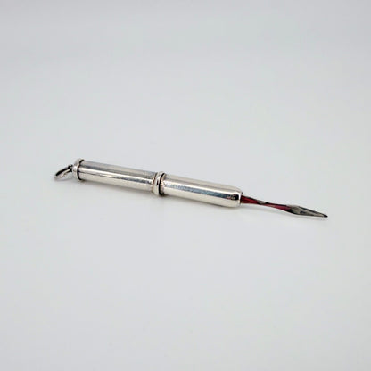 Sterling Silver Retractable Toothpick, Hallmarked London 2005