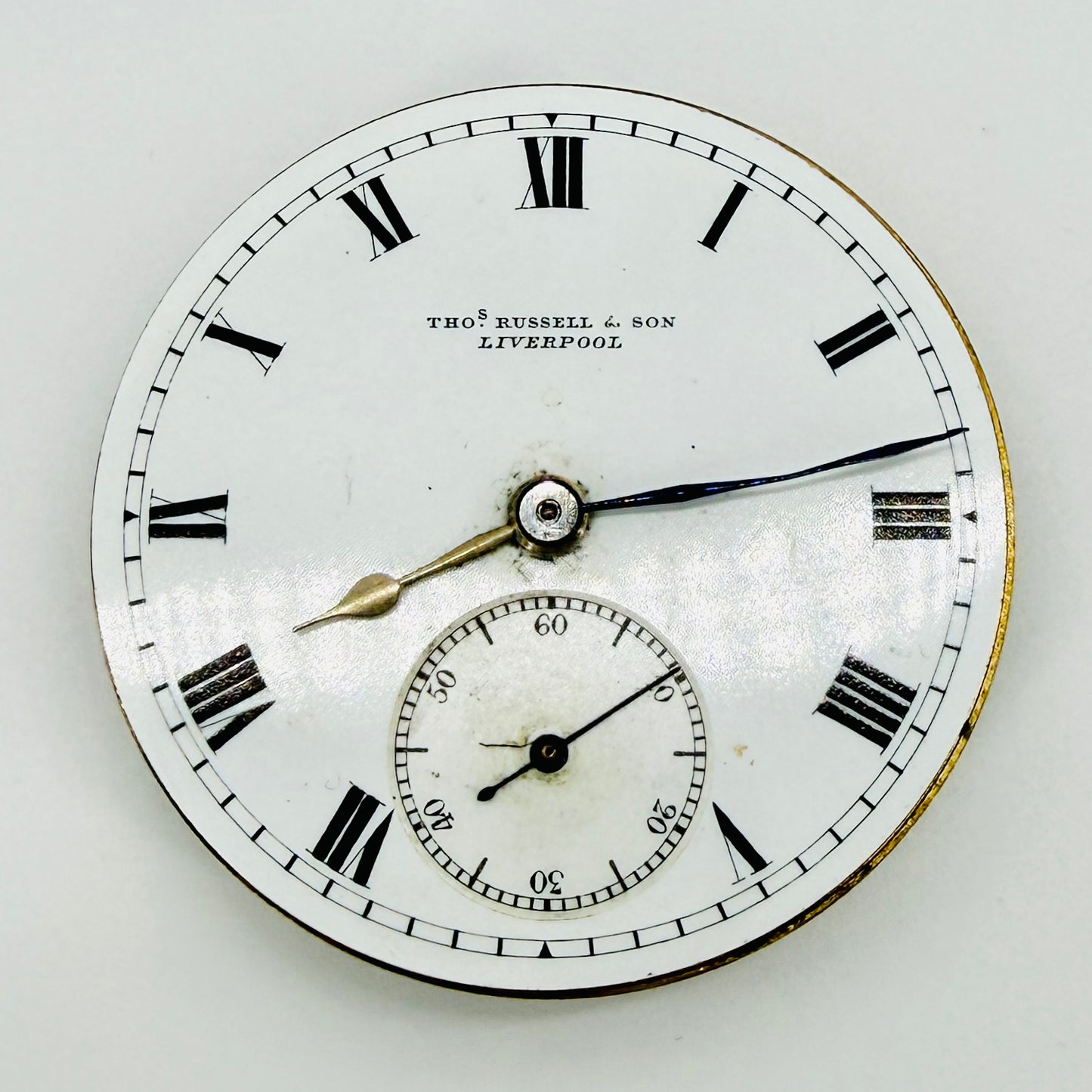Antique Thomas Russell & Son Liverpool Pocket Watch Movement - Working - 42.9mm