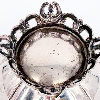 Antique Silver Bowl with Ornate Foot, Base Stamped Silver, 93mm - image 5