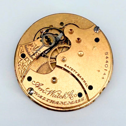 Antique Waltham Pocket Watch Movement - Model 1890 - 6s - Spares/Repair