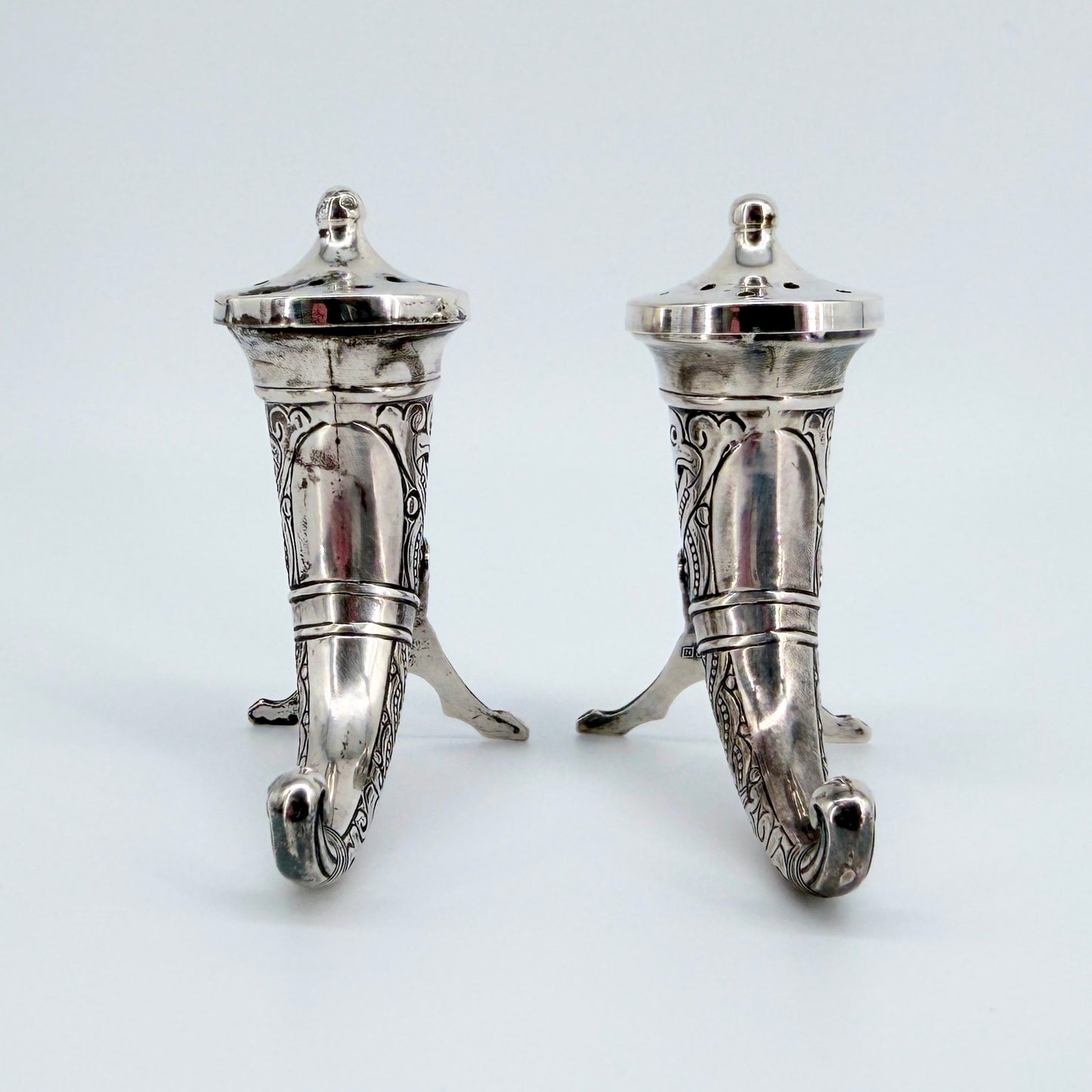 Pair of Antique Norwegian Silver Pepper Pots – Magnus Aase