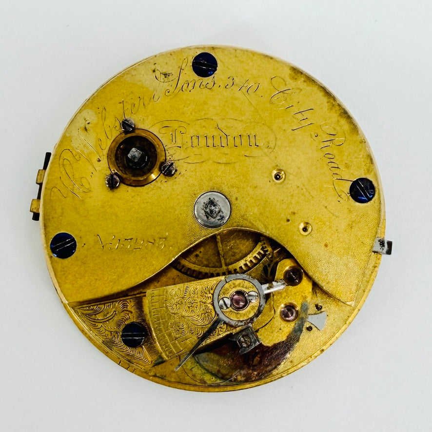 Antique Pocket Watch Movement - H. Webster & Sons - 34.4mm – Spares / Repair