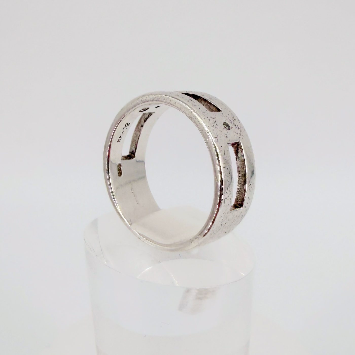 Vintage Kit Heath Sterling Silver & Diamond Ring, London Hallmark, UK Size T - image 6