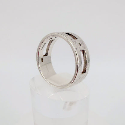 Vintage Kit Heath Sterling Silver & Diamond Ring, London Hallmark, UK Size T - image 6