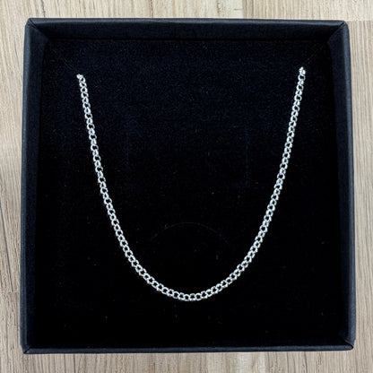 Brand New 925 Sterling Silver Belcher Chain Necklace – 16" (40cm)
