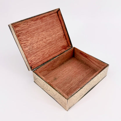 Antique Chinese Brass Box with Carved Stone Inlay and Wood Lining - image 10