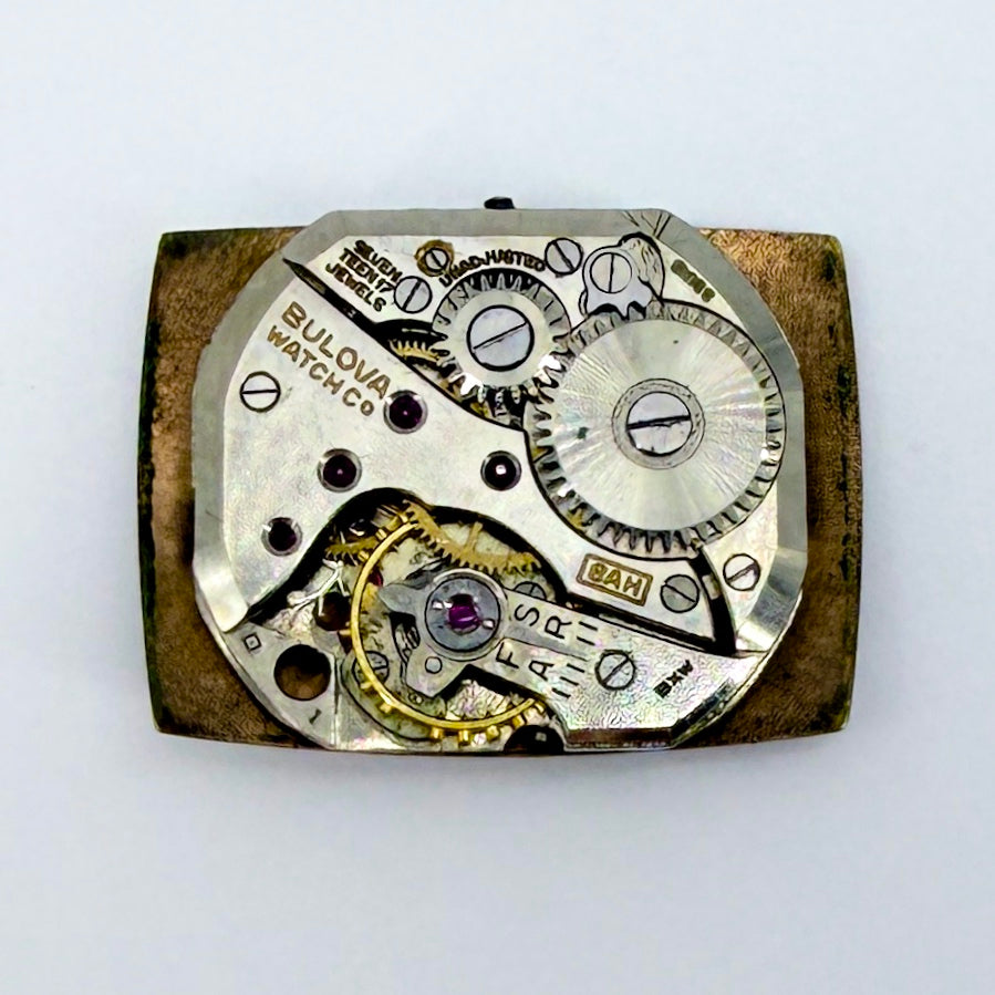 Bulova 8AH Curved Watch Movement & Dial – 17 Jewel – Spares or Repair