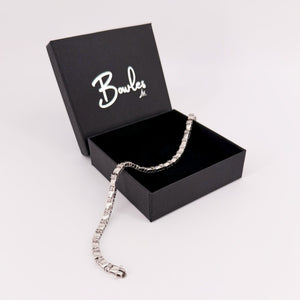 Vintage Silver and Clear Stone Bracelet, Hallmarked Sheffield