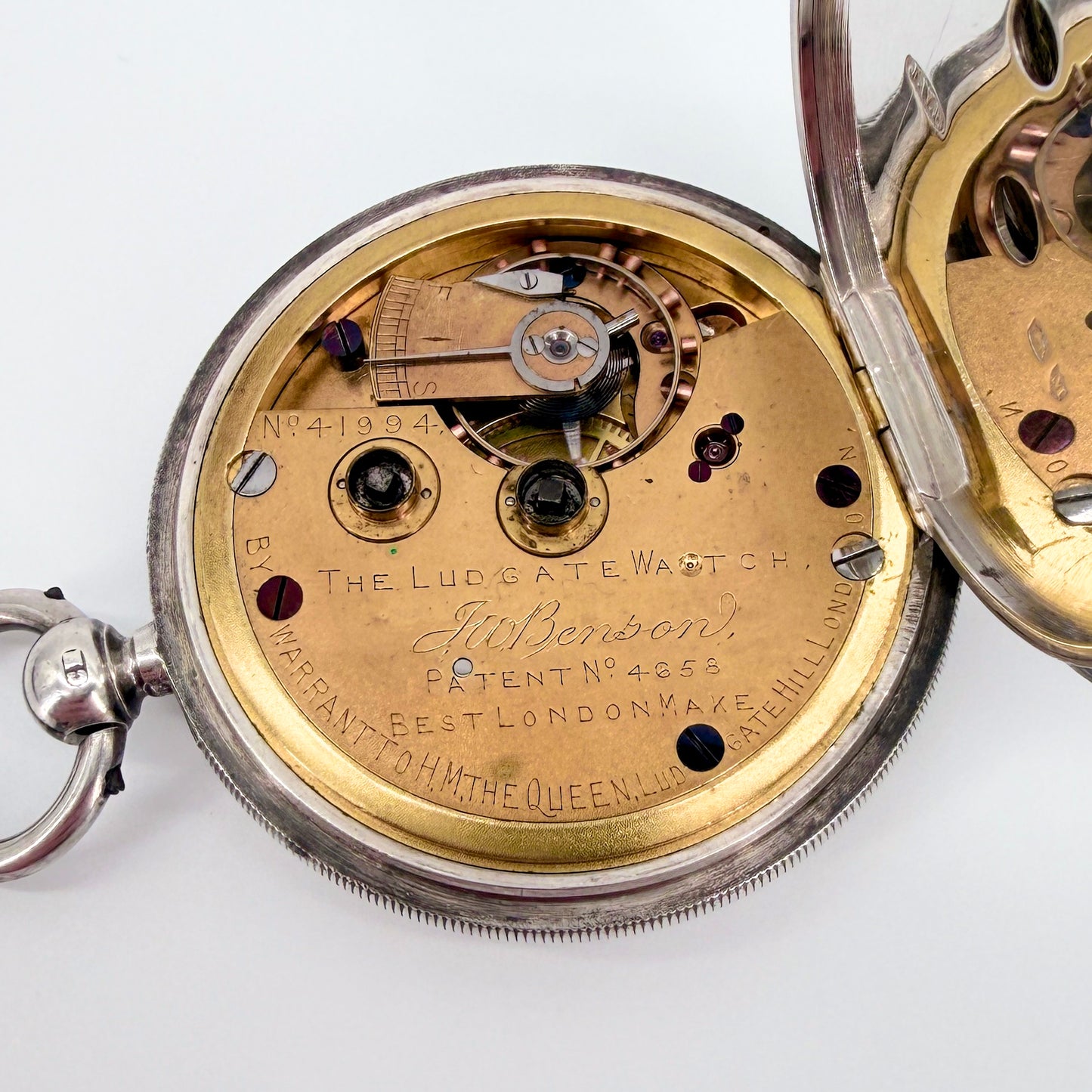 Antique Silver J.W. Benson “The Ludgate” Pocket Watch - London 1887 - Working