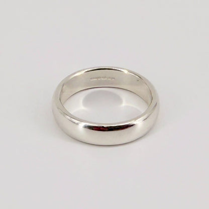 Sterling Silver Traditional D-Profile Wedding Ring, UK Hallmarks, Size R - image 7