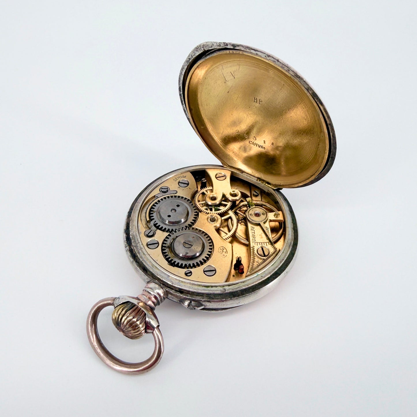 Antique Swiss / German Silver Pocket Watch -  8 Jewels - Working