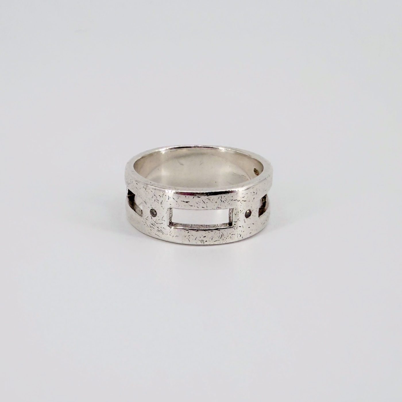 Vintage Kit Heath Sterling Silver & Diamond Ring, London Hallmark, UK Size T - image 3
