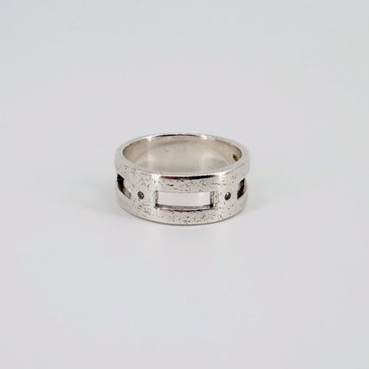 Vintage Kit Heath Sterling Silver & Diamond Ring, London Hallmark, UK Size T - image 3