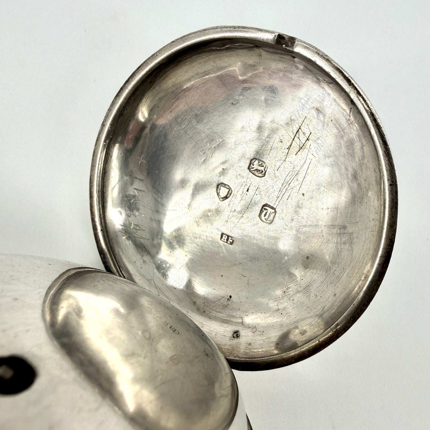 Antique Silver Cased Full Hunter Fusee Pocket Watch – London 1854 – J. Rogers