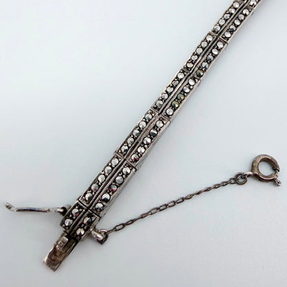 Ladies Ciro Sterling Silver & Marcasite Cocktail Watch Boxed - 1959 - Working