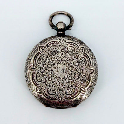 Antique Swiss Silver Cased Pocket Watch - Working
