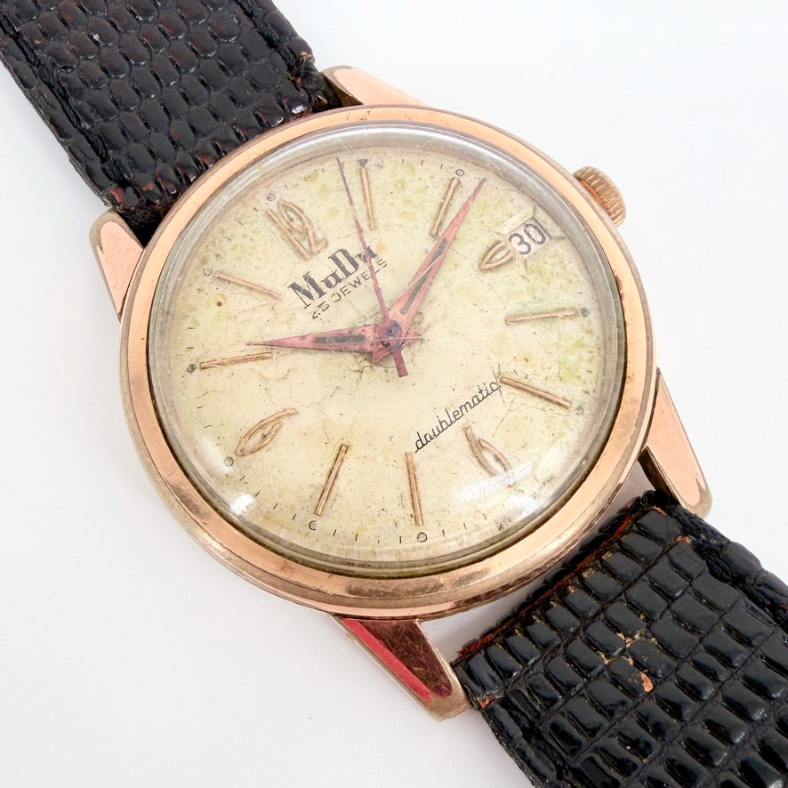 Vintage MuDu Doublematic Automatic Wristwatch – Felsa 4002 – Working