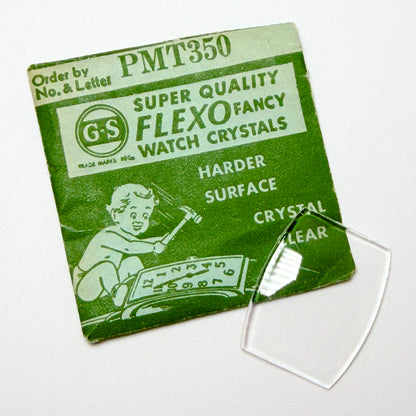 Tonneau / Barrel (PMT Series) - Bottom Edge Curved (Long Sides) - G-S Flexo Acrylic Watch Crystals - Vintage New Old Stock