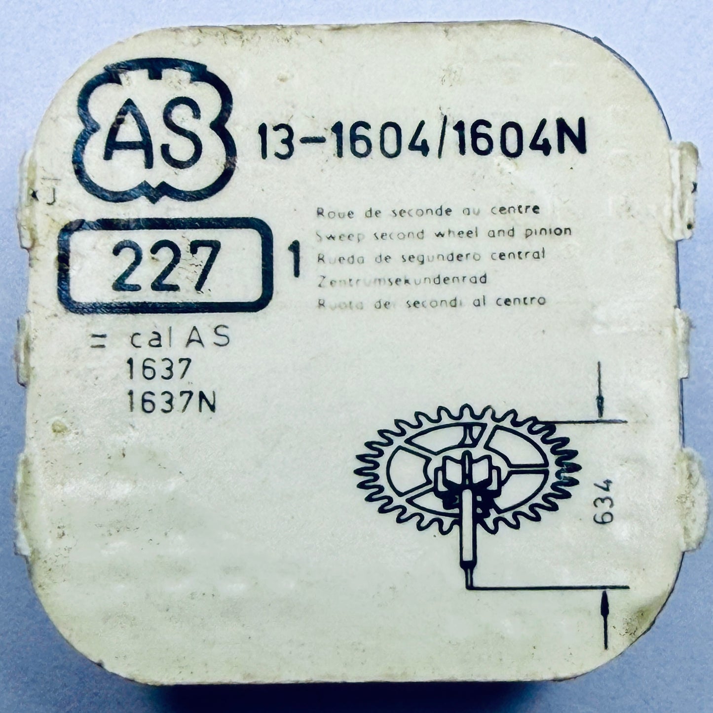AS 1604 / 1604N – Sweep Second Wheel, Height 6.34mm - 227
