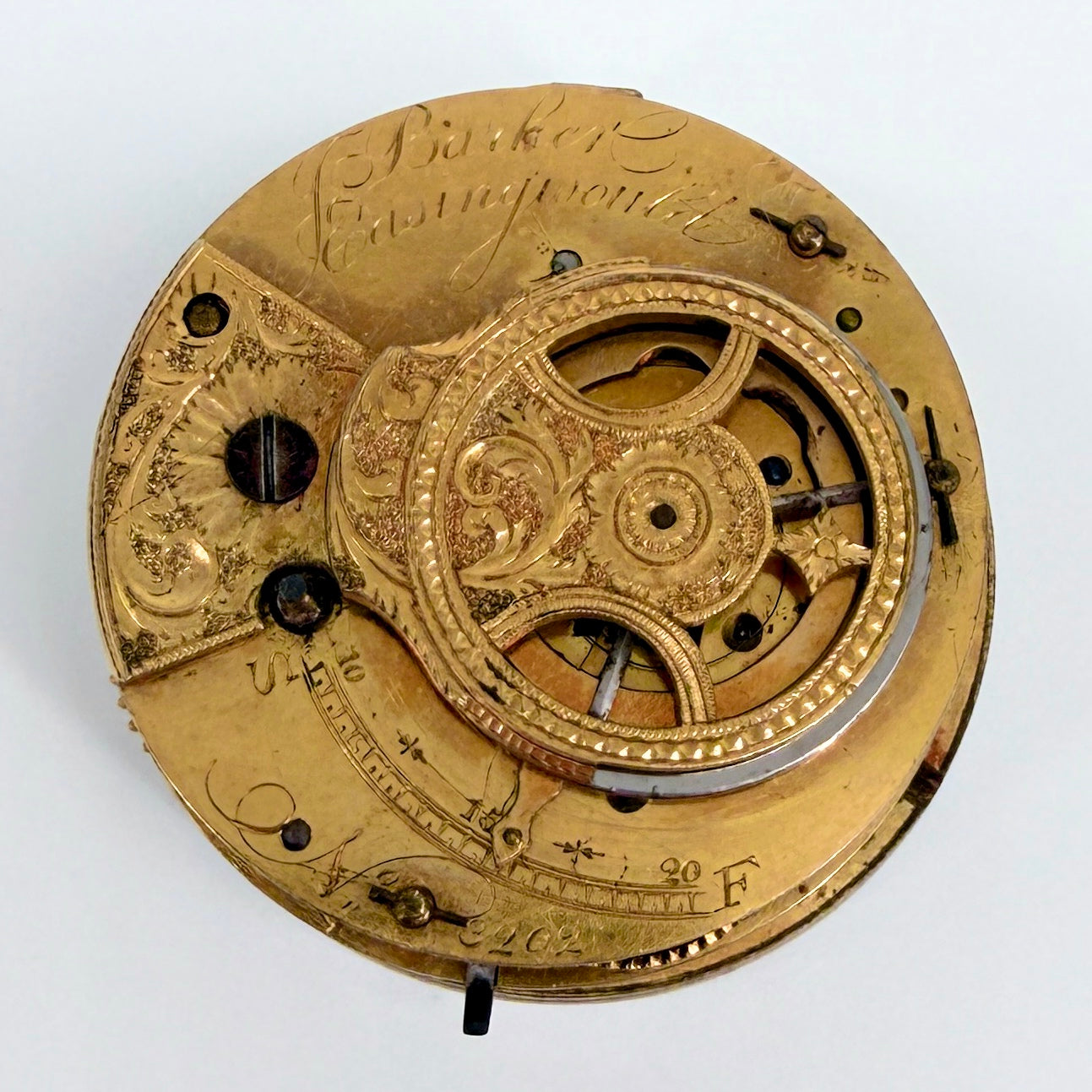 Antique Fusee Pocket Watch Movement - J Barker Easingwould - Spares/Repair