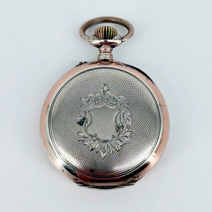 Antique Swiss / German Silver Pocket Watch -  8 Jewels - Working