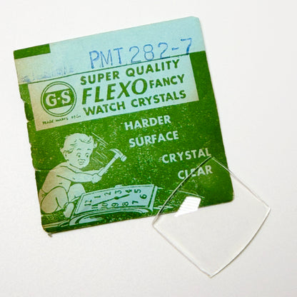 Tonneau / Barrel (PMT Series) - Bottom Edge Curved (Both Sides) - G-S Flexo Acrylic Watch Crystals - Vintage New Old Stock