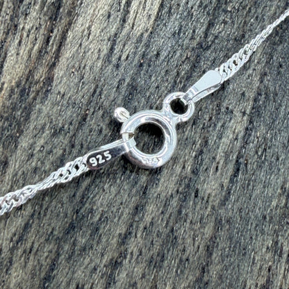 Brand New 925 Sterling Silver Singapore Chain Necklace – 18" (45cm)