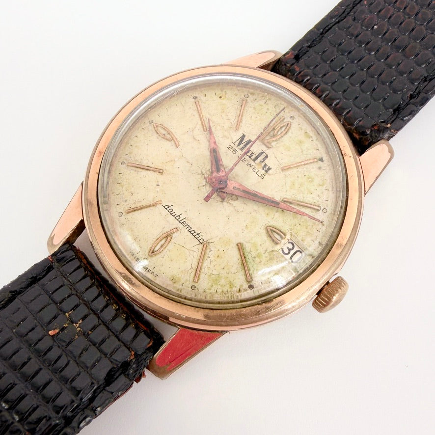Vintage MuDu Doublematic Automatic Wristwatch – Felsa 4002 – Working