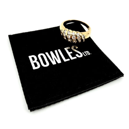 925 Silver Gilt Ring Set with White Stones – UK Size T