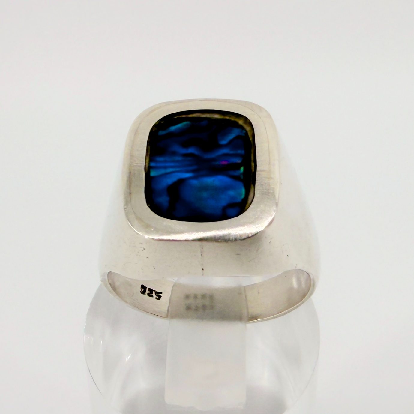 Vintage Sterling Silver & Abalone Handmade Ring – UK Size S - image 7