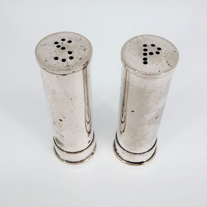 Vintage Shotgun Cartridge Salt & Pepper Pots – Silver Plated Novelty Cruet Set