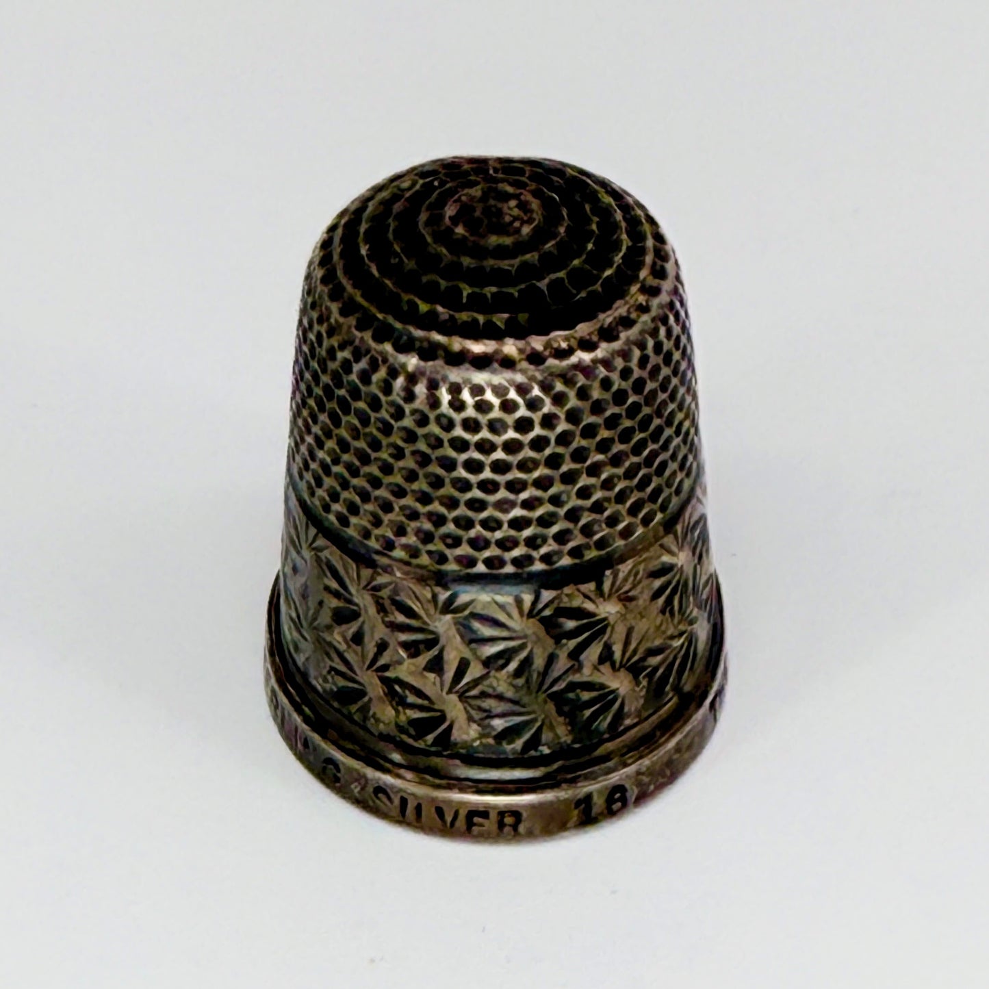 Vintage Sterling Silver Thimble – "THE SPA" – H.G. & S.